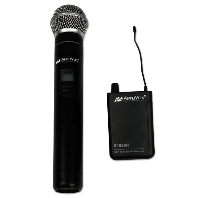 AMPLIVOX PORTABLE SOUND SYS. S1623 Wireless 16 Channel UHF Handheld Mic Kit