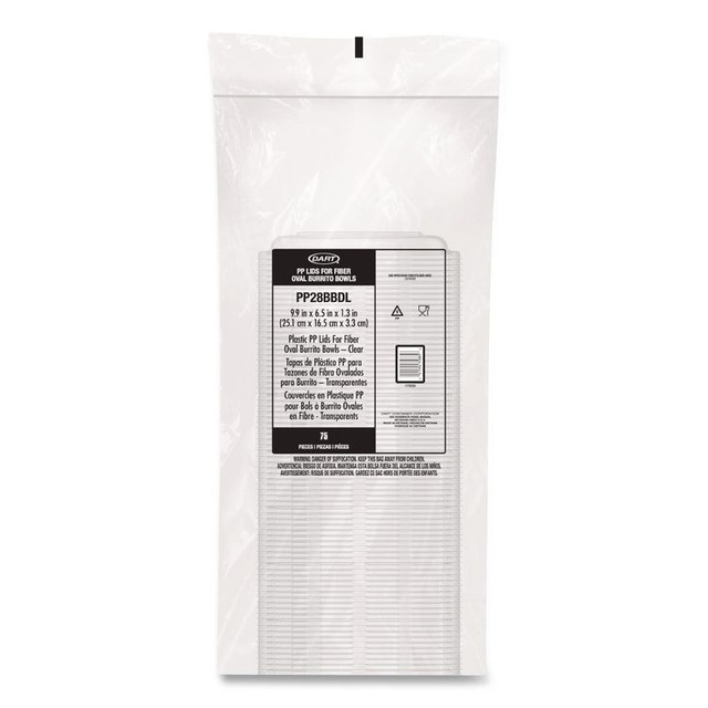 DART PP28BBDL Dome Covers and Lids, For 28 oz Container, 6.75 x 9.5 x 1.83, Clear, 300/Carton