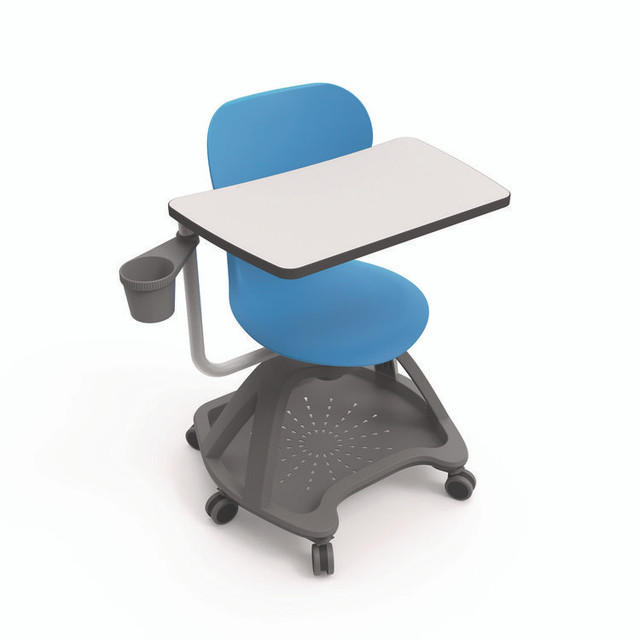 LUXOR WORKSPACES, LLC STDENTMTACHR Classroom Series All-In-One Student Desk and Chair, Supports Up to 330 lb, 19" Seat Height, Blue Seat/Back, Gray Base