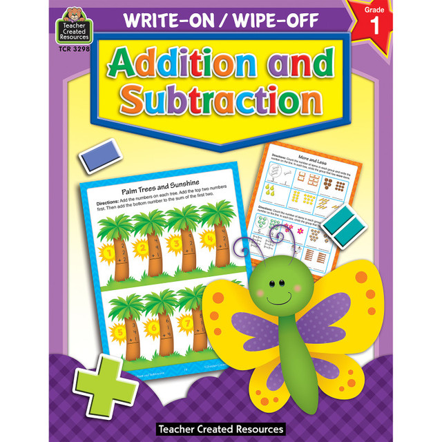 TEACHER CREATED RESOURCES Teacher Created Resources® Addition and Subtraction Write-On Wipe-Off Book, Grade 1