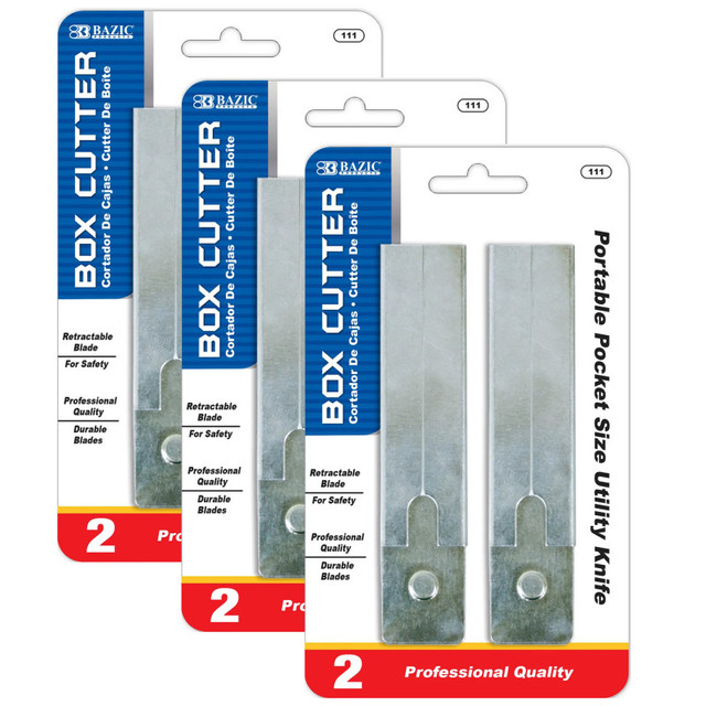 BAZIC PRODUCTS BAZIC Products® Carton Cutters, Set of 2 Per Pack, Pack of 3