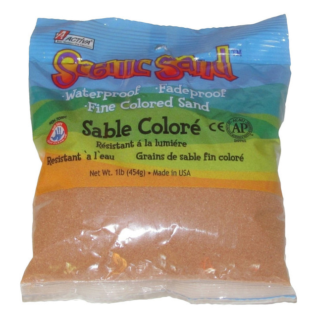 ACTIVA PRODUCTS ACTÍVA Scenic Sand™ Craft Colored Sand, Cocoa Brown, 1 lb (454 g) Bag