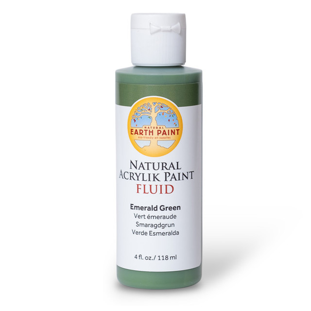 NATURAL EARTH PAINT Natural Earth Paint Natural Fluid Acrylik Paint, 4 oz, Emerald Green