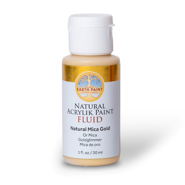 NATURAL EARTH PAINT Natural Earth Paint Natural Fluid Acrylik Paint, 1 oz, Gold Mica