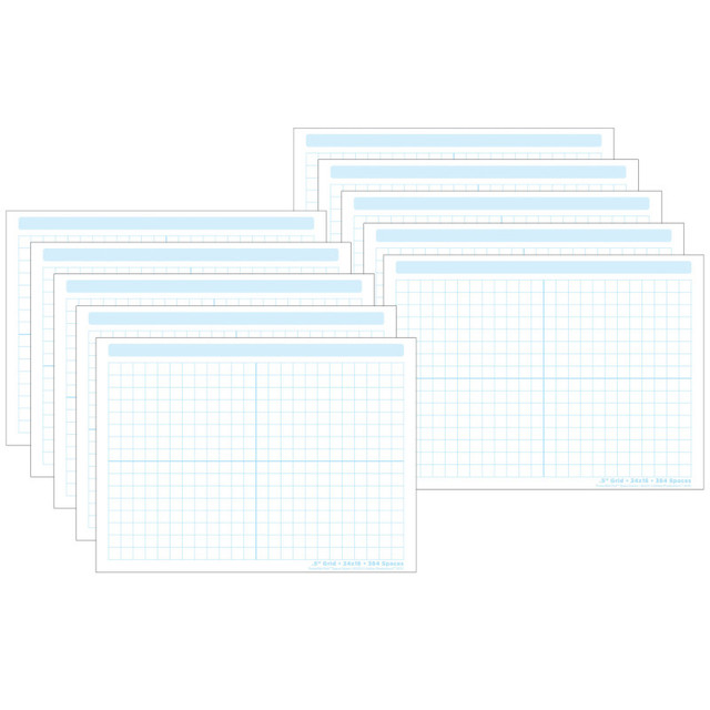 ASHLEY PRODUCTIONS Ashley Productions® Smart Poly® PosterMat Pals™ Space Savers, 13" x 9-1/2", 1/2" grid Blocks 468 Blocks, Pack of 10