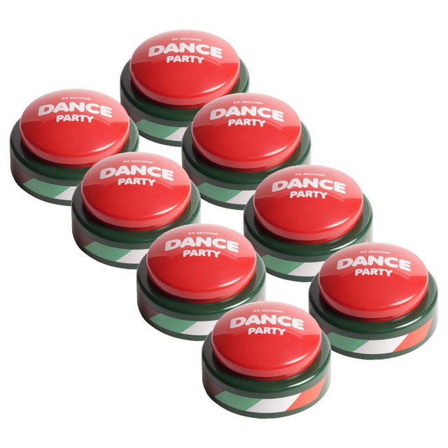 DANCE PARTY INNOVATIONS LLC 30 Second Dance Party Dance Party Button, Holiday, Pack of 8