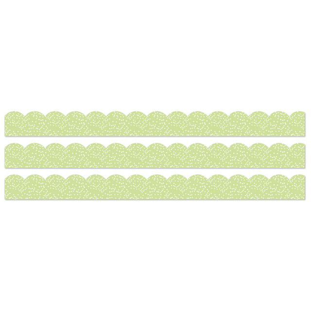CARSON DELLOSA EDUCATION Carson Dellosa Education Crafty and Cool Light Green with Dots Scalloped Bulletin Board Borders, 39 Feet Per Pack, 3 Packs