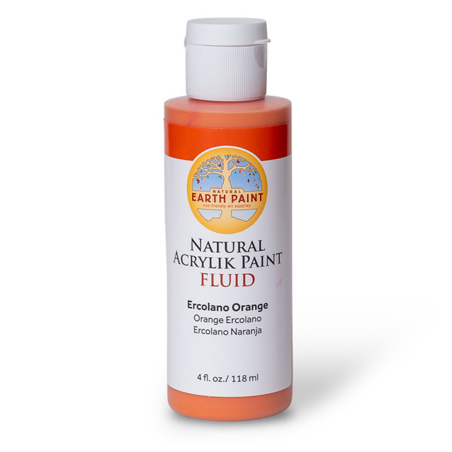 NATURAL EARTH PAINT Natural Earth Paint Natural Fluid Acrylik Paint, 4 oz, Ercolano Orange