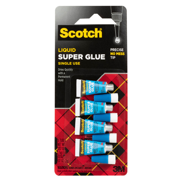 3M COMPANY Scotch® Super Glue Liquid, Single Use, Pack of 4
