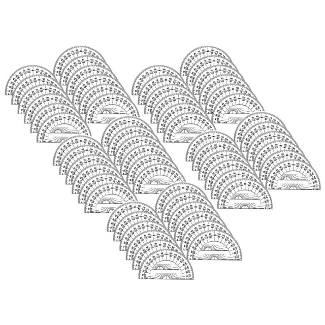 ADVANTUS Charles Leonard Protractor Plastic, 4-Inch, 12 Per Pack, 5 Packs