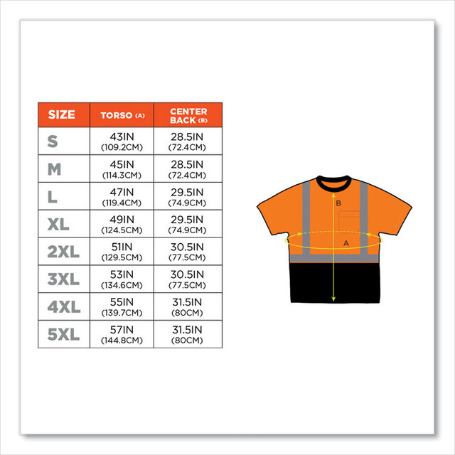TENACIOUS HOLDINGS, INC. ergodyne® 22516 GloWear 8289BK Class 2 Hi-Vis T-Shirt with Black Bottom, 2X-Large, Orange