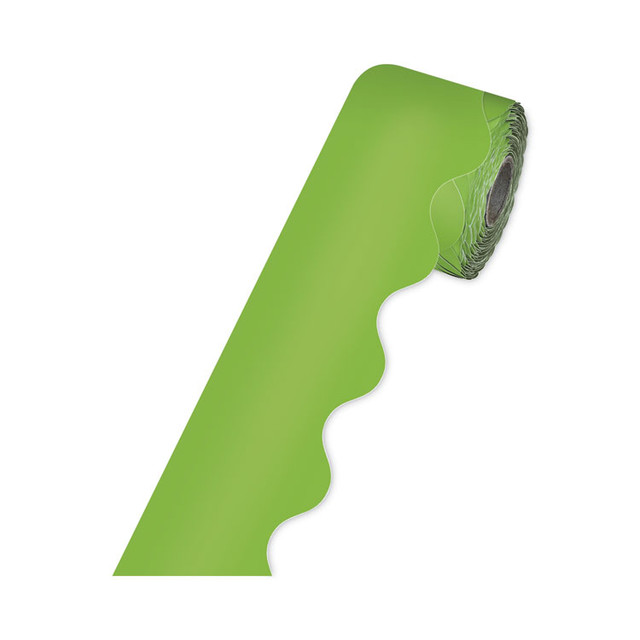 CARSON-DELLOSA EDUCATION 108468 Rolled Borders, Scalloped Border, Back to School, 2.25" x 65 ft, Lime