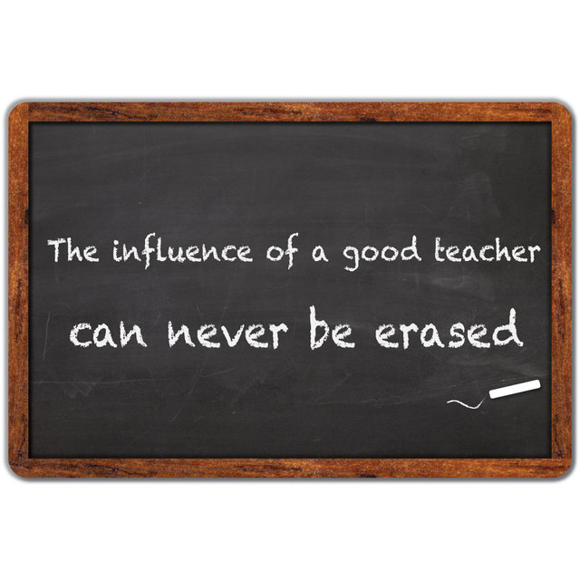 ASHLEY PRODUCTIONS Ashley Productions® The Original Fun Mat® Computer Mouse Pad, 11.75x8 in, Teacher Inspiration, The Influence of a Good Teacher Can Never Be Erased, Chalkboard Pattern