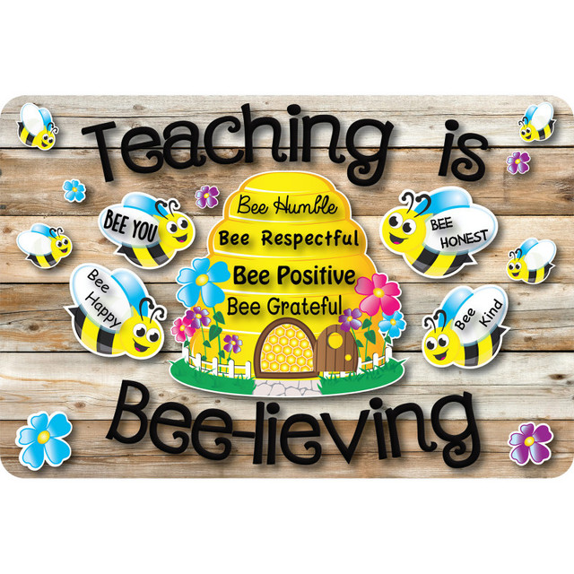 ASHLEY PRODUCTIONS Ashley Productions® The Original Fun Mat® Computer Mouse Pad, 11.75x8 in, Teacher Inspiration, Teaching is Believing, Bee Themed Pattern
