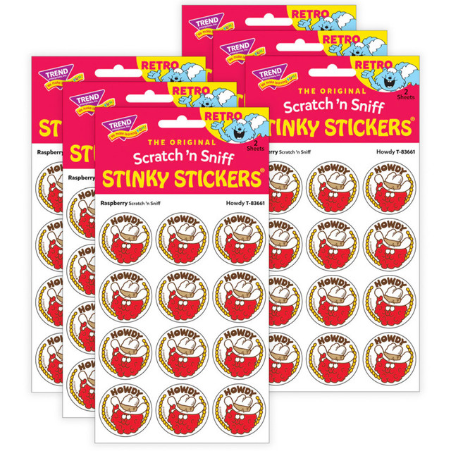 TREND ENTERPRISES INC. TREND Howdy/ Raspberry Scent Stickers, 24 Per Pack, 6 Packs