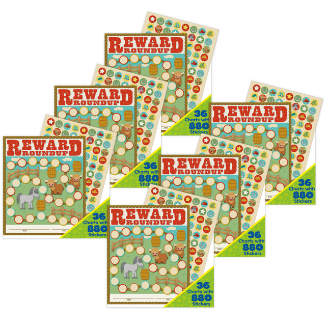 EUREKA Eureka® Wild Wild Classroom Mini Reward Chart with Stickers, 36 Per Pack, 6 Packs