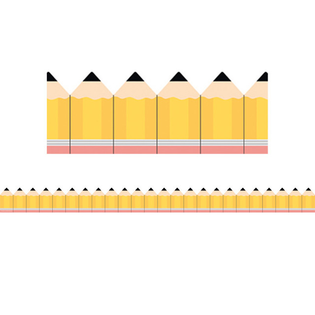 TEACHER CREATED RESOURCES Teacher Created Resources® Yellow Pencils Die-Cut Decorative Border Trim, 35 ft