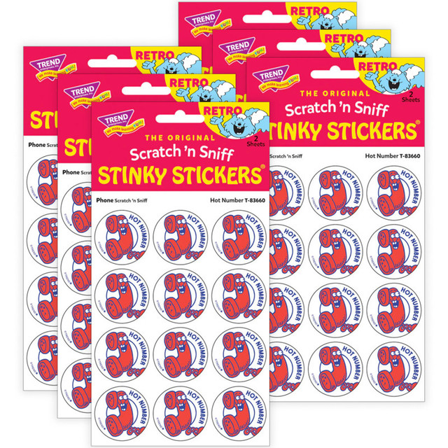 TREND ENTERPRISES INC. TREND Hot Number/ Phone Scent Stickers, 24 Per Pack, 6 Packs