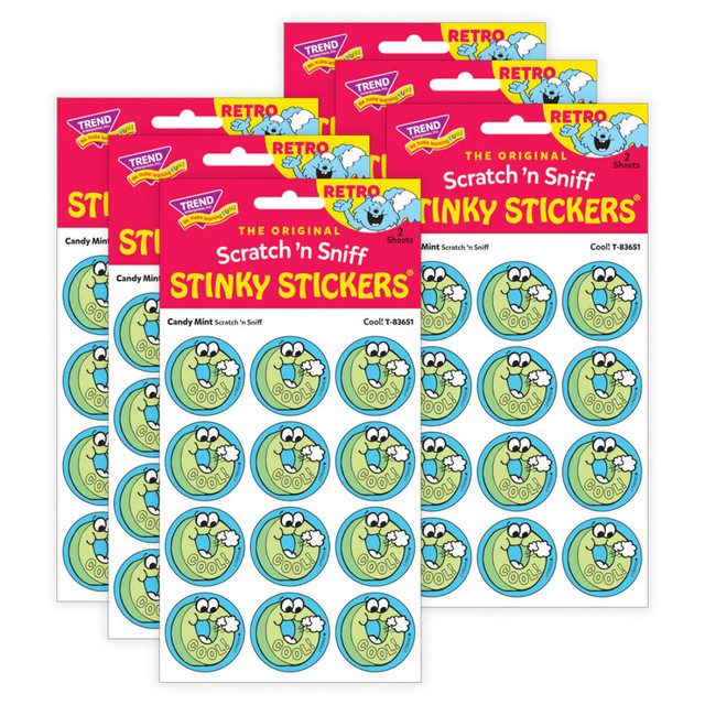 TREND ENTERPRISES INC. TREND Cool!/ Candy Mint Scent Stickers, 24 Per Pack, 6 Packs