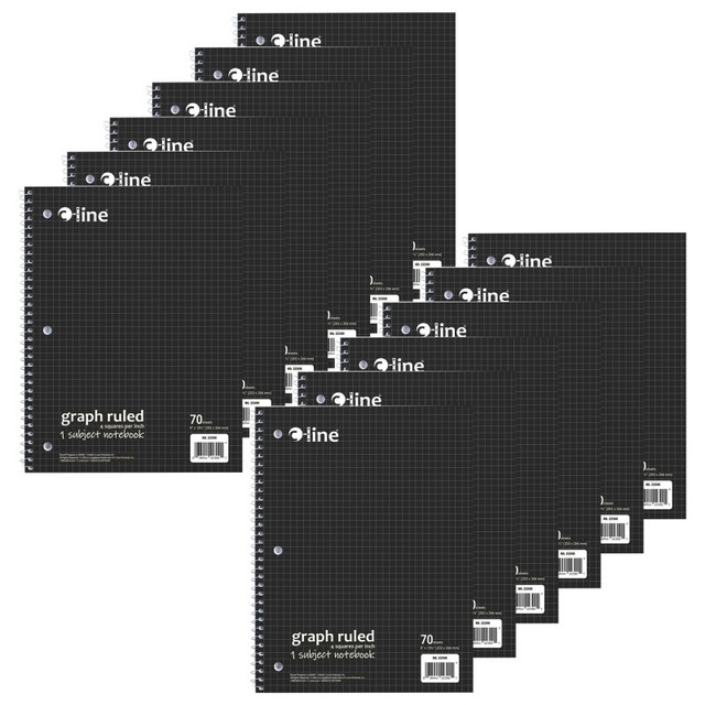 C-LINE PRODUCTS INC C-Line® 1-Subject Notebook, 4 x 4 Graph Ruled, Black, Pack of 12