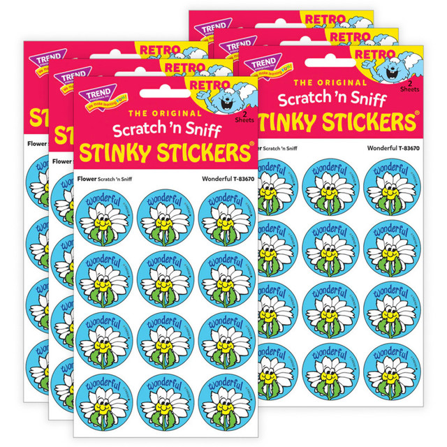 TREND ENTERPRISES INC. TREND Wonderful/ Flower Scent Stickers, 24 Per Pack, 6 Packs