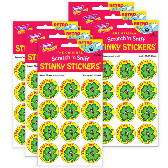 TREND ENTERPRISES INC. TREND Lucky Me!/ Sweet Clover Scent Stickers, 24 Per Pack, 6 Packs