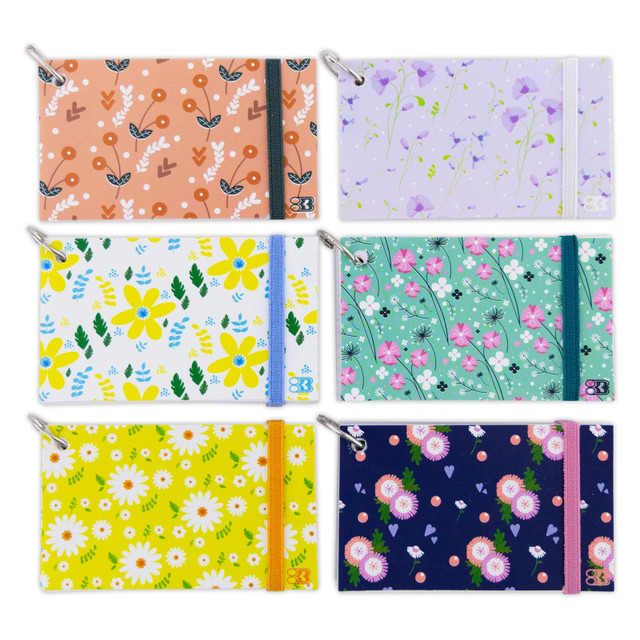 BAZIC PRODUCTS BAZIC Products® Ruled Index Cards with Ring, Fashion Poly Cover, 3" x 5", White, 100 Count, 1 Each, Pack of 6