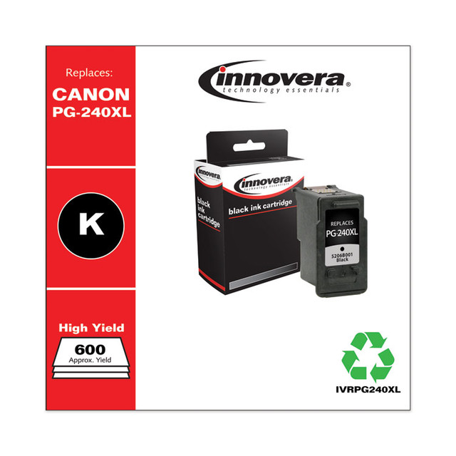 INNOVERA PG240XL Remanufactured Black High-Yield Ink, Replacement for PG-240XL (5206B001), 300 Page-Yield
