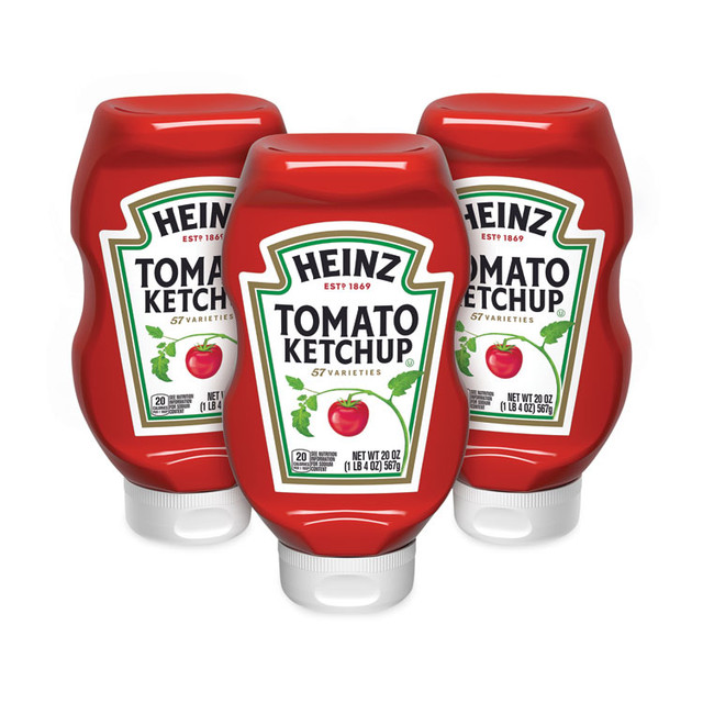 KRAFT FOODS, INC Heinz 20901009 Tomato Ketchup Squeeze Bottle, 20 oz Bottle, 3/Pack