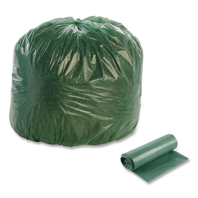 STOUT by Envision™ G3340E11 Controlled Life-Cycle Plastic Trash Bags, 33 gal, 1.1 mil, 33" x 40", Green, 40/Box