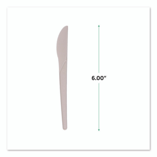 ECO-PRODUCTS,INC. EPS011W Plantware Compostable Cutlery, Knife, Plastic, White, 1,000/Carton