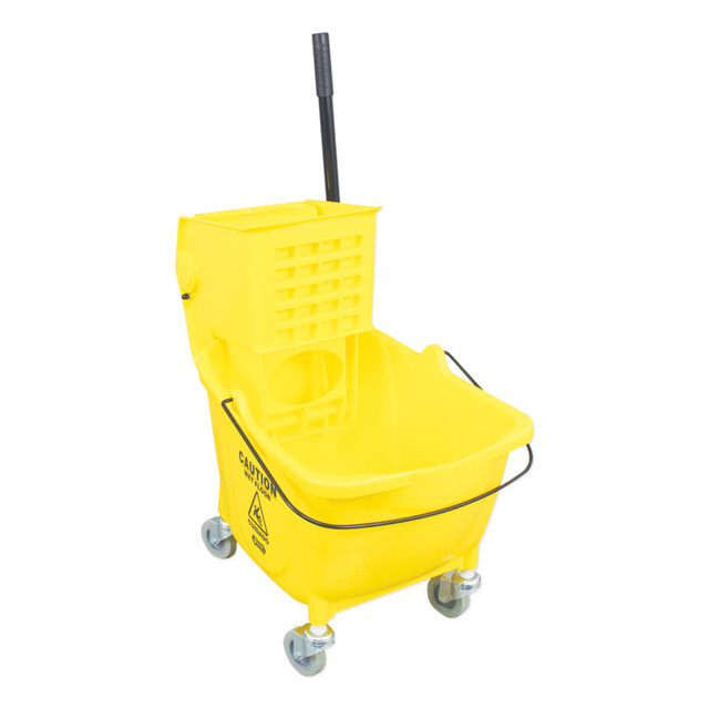 IMPACT PRODUCTS, LLC 7Y/2636-3Y Side-Press Wringer and Plastic Bucket Combo, 12 to 32 oz, Yellow