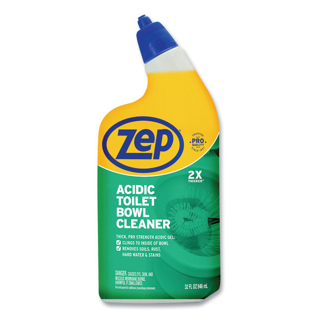 ZEP INC. ZUATBC32 Acidic Toilet Bowl Cleaner, Mint, 32 oz Bottle, 12/Carton