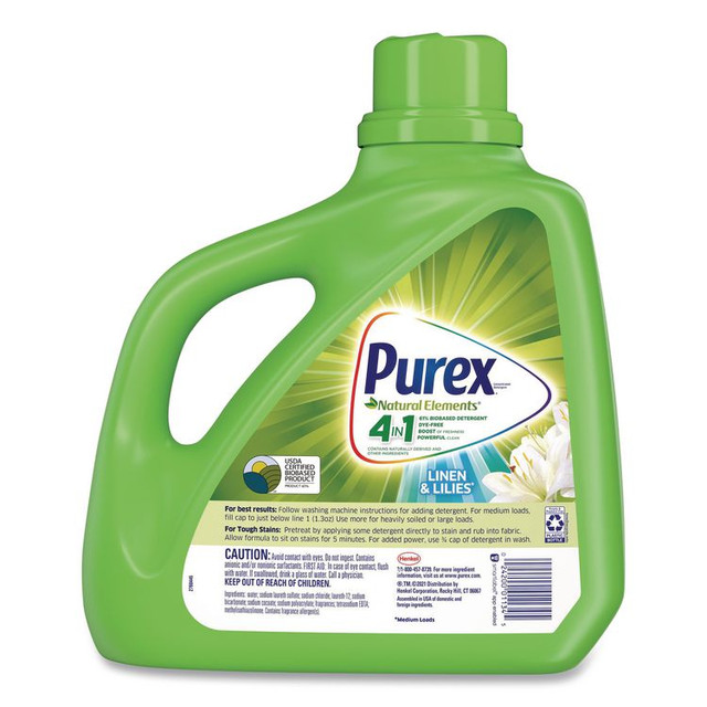 PUREX 01134EA Ultra Natural Elements HE Liquid Detergent, Linen and Lilies, 150 oz Bottle