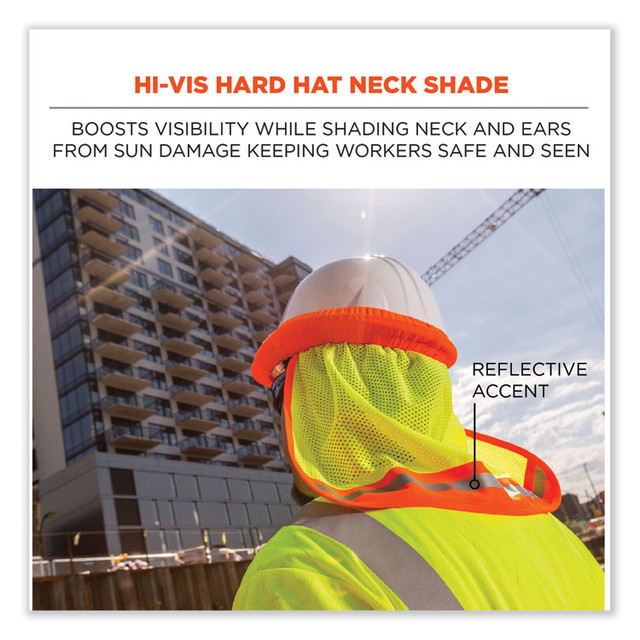 TENACIOUS HOLDINGS, INC. ergodyne® 29053 GloWear 8005 Hi-Vis Hard Hat Neck Shade, 20 x 12.5, Lime