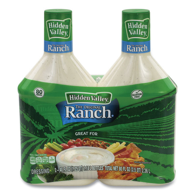 CLOROX SALES CO. Hidden Valley® 90000027 Original Ranch Dressing, 40 oz Bottle, 2 Bottles/Carton