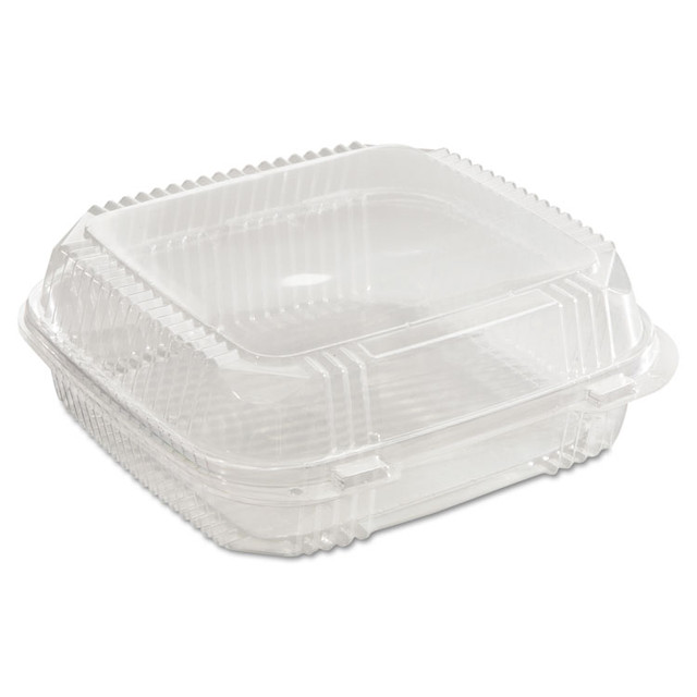 PACTIV EVERGREEN CORPORATION YCI81120 ClearView SmartLock Hinged Lid Container, 49 oz, 8.2 x 8.3 x 2.9, Clear, Plastic, 200/Carton