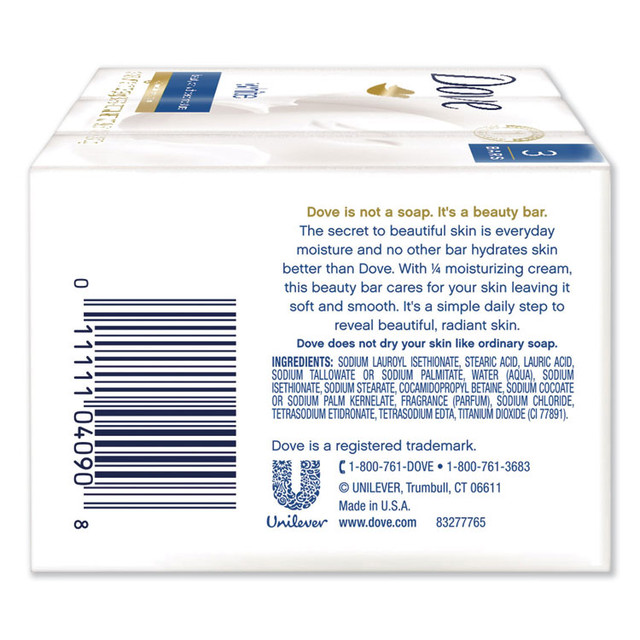 UNILEVER Dove® 04090PK White Beauty Bar, Light Scent, 3.17 oz, 3/Pack