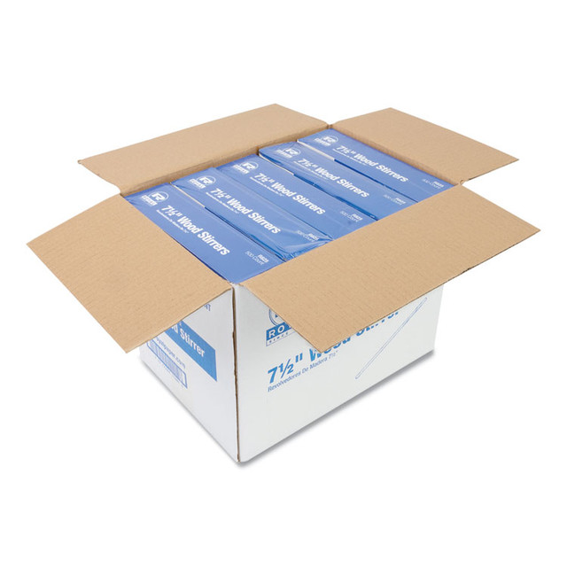 AMERCAREROYAL R825CT Wood Stir Sticks, 7.5" Long, 500/Box, 10 Boxes/Carton