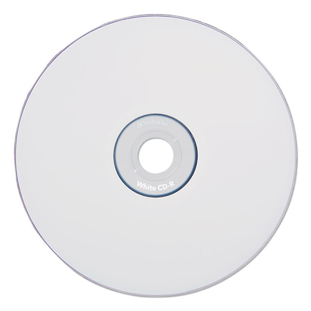 VERBATIM CORPORATION 94712 CD-R Recordable Disc, 700 MB/80 min, 52x, Spindle, White, 100/Pack