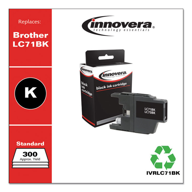 INNOVERA LC71BK Remanufactured Black Ink, Replacement for LC71BK, 300 Page-Yield