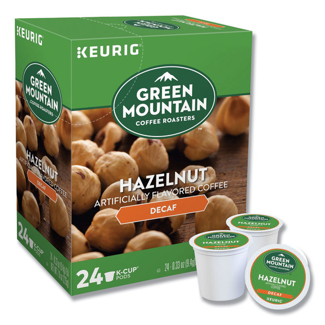 KEURIG DR PEPPER Green Mountain Coffee® 7792CT Hazelnut Decaf Coffee K-Cups, 96/Carton