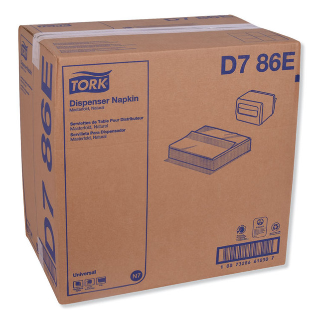 SCA TISSUE Tork® D786E Universal Masterfold Dispenser Napkins, 1-Ply, 13 x 12, Natural, 6,000/Carton
