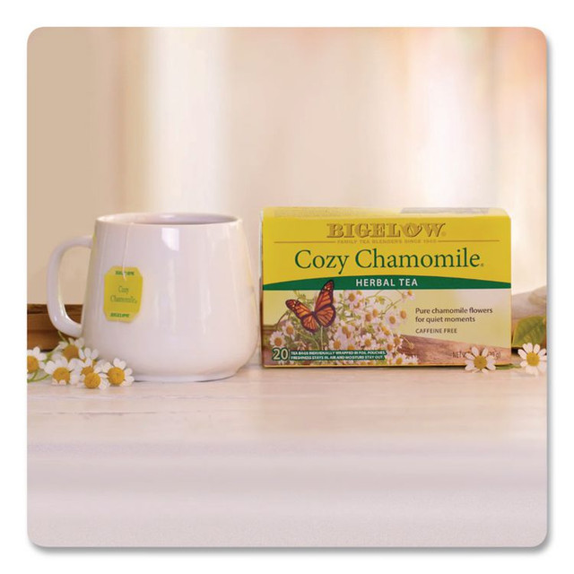 KEURIG DR PEPPER Bigelow® 00401 Single Flavor Tea, Cozy Chamomile, 28 Bags/Box