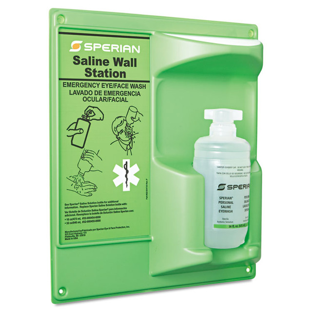 HONEYWELL ENVIRONMENTAL 320004600000 Saline Eye Wash Wall Station, 16 oz Bottle, 1 Bottle/Station