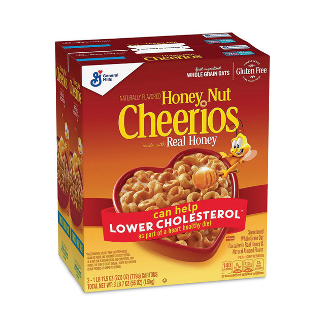GENERAL MILLS Cheerios® 22000728 Honey Nut Cereal, 27.5 oz Box, 2/Carton