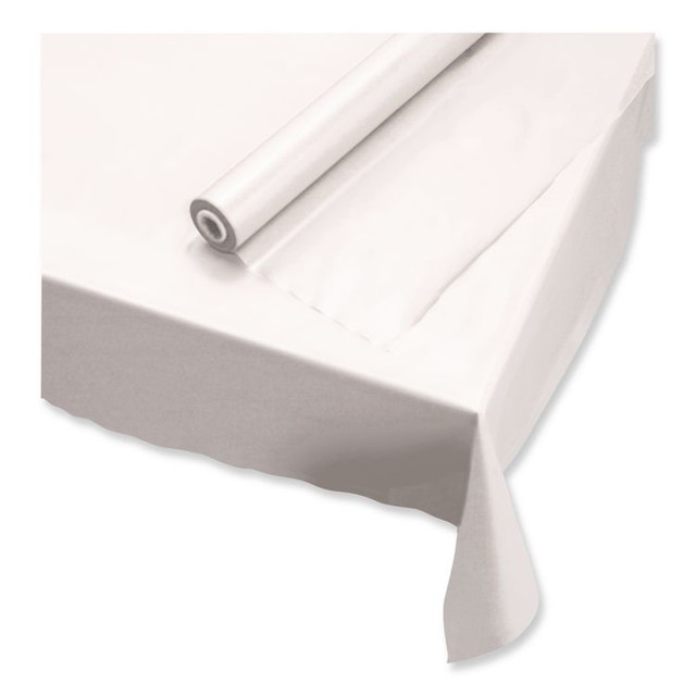 HOFFMASTER 113000 Plastic Roll Tablecover, 40" x 100 ft, White