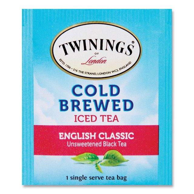 TWININGS NORTH AMERICA INC 51331 Cold Brew Iced Tea Bags, English Classic, 0.07 oz Tea Bag, 20/Box