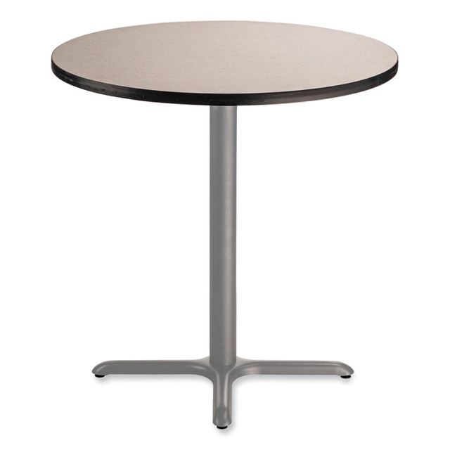 NATIONAL PUBLIC SEATING NPS® CG13636XC1GY Cafe Table, 36" Diameter x 36h, Round Top/X-Base, Gray Nebula Top, Gray Base