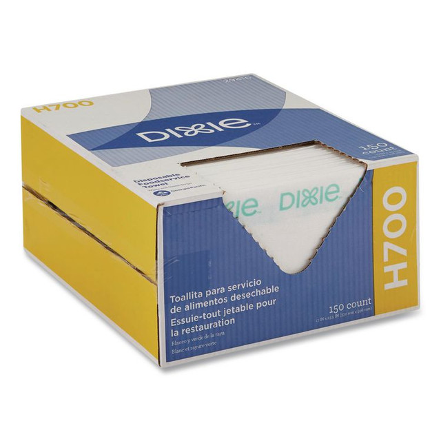 GEORGIA PACIFIC Dixie® 29416 H700 Disposable Foodservice Towel, 1-Ply, 13 x 23.5, White/Green, 150/Carton